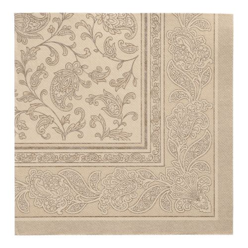 Papstar Servietten "ROYAL Collection" 1/4-Falz 40 cm x 40 cm sand "Ornaments"