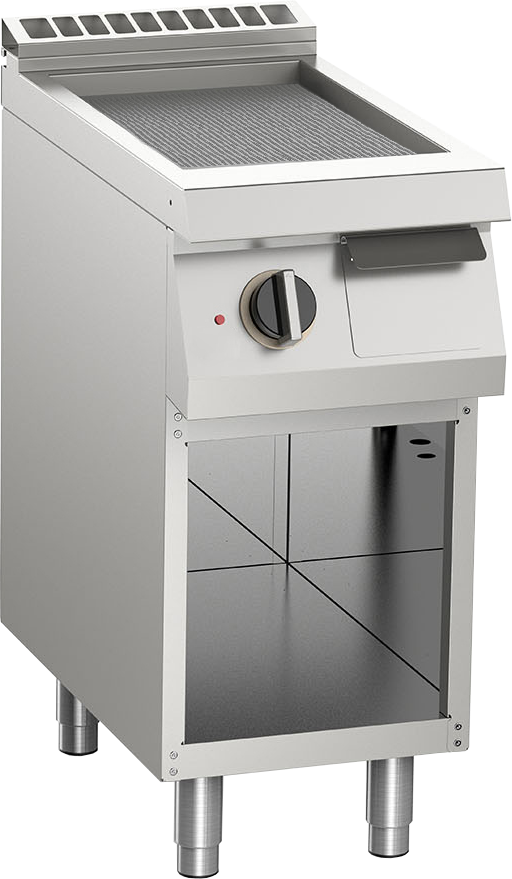 KBS Elektro-Grillplatte gerillt aus Edelstahl 5,4kW 1 Heizzone offener Unterbau