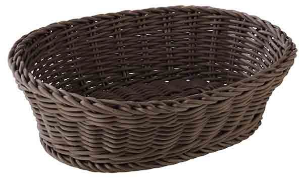 APS Korb, oval 25 x 19 cm, H: 6,5 cm , Polypropylen, mokka