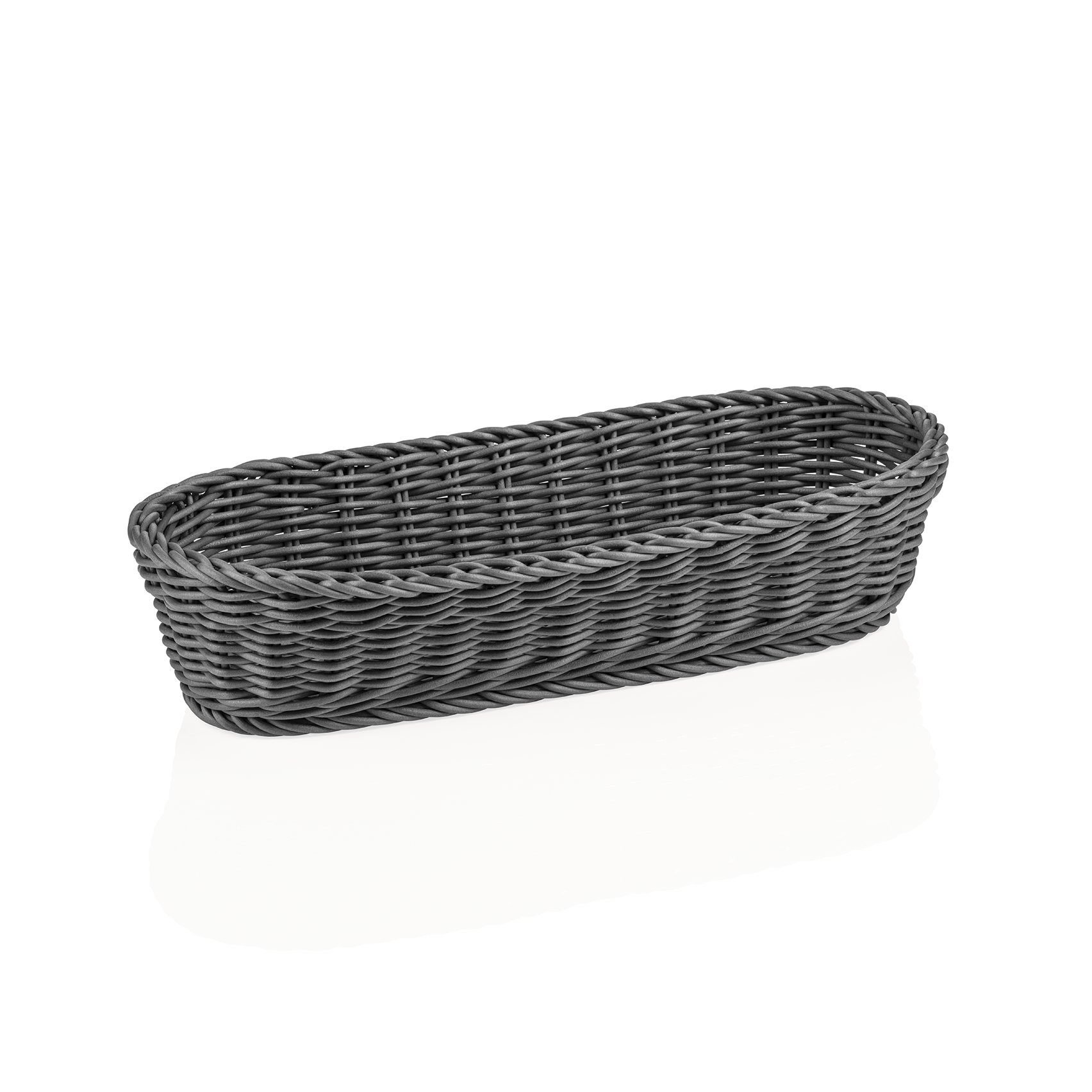 WAS Baguettekorb WEAVER PRO Systemkörbe, 40 x 16 x 8 cm, oval, grau, Polypropyle