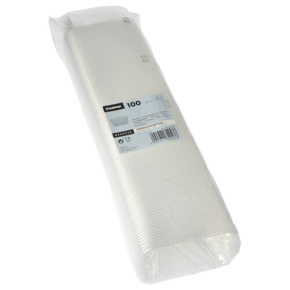 Papstar Verpackungsbecher, PP eckig 250 ml 4,9 cm x 8,1 cm x 10,8 cm transparent