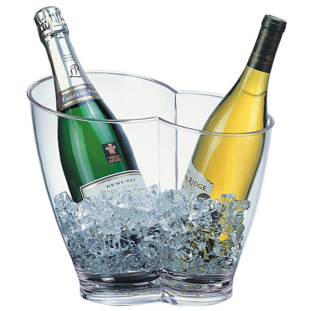 APS Wein- / Sektkühler 30,5 x 21,5 cm, H: 26 cm , MS, glasklar, 4 Liter