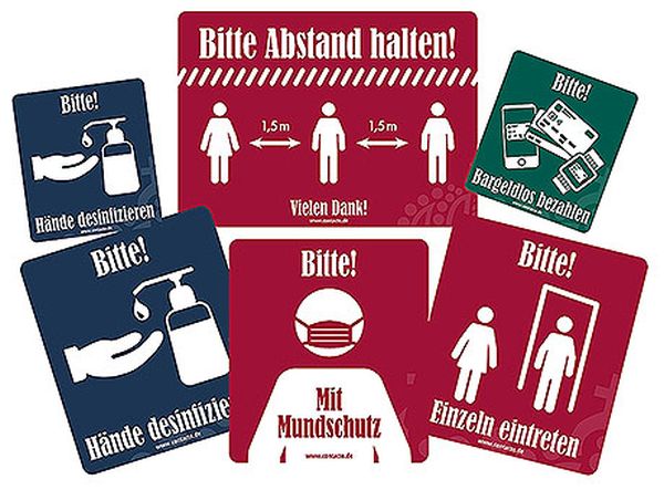 Contacto Schilderset Virenschutz 12 St. 5 Motive, 2 Schilder je Größe