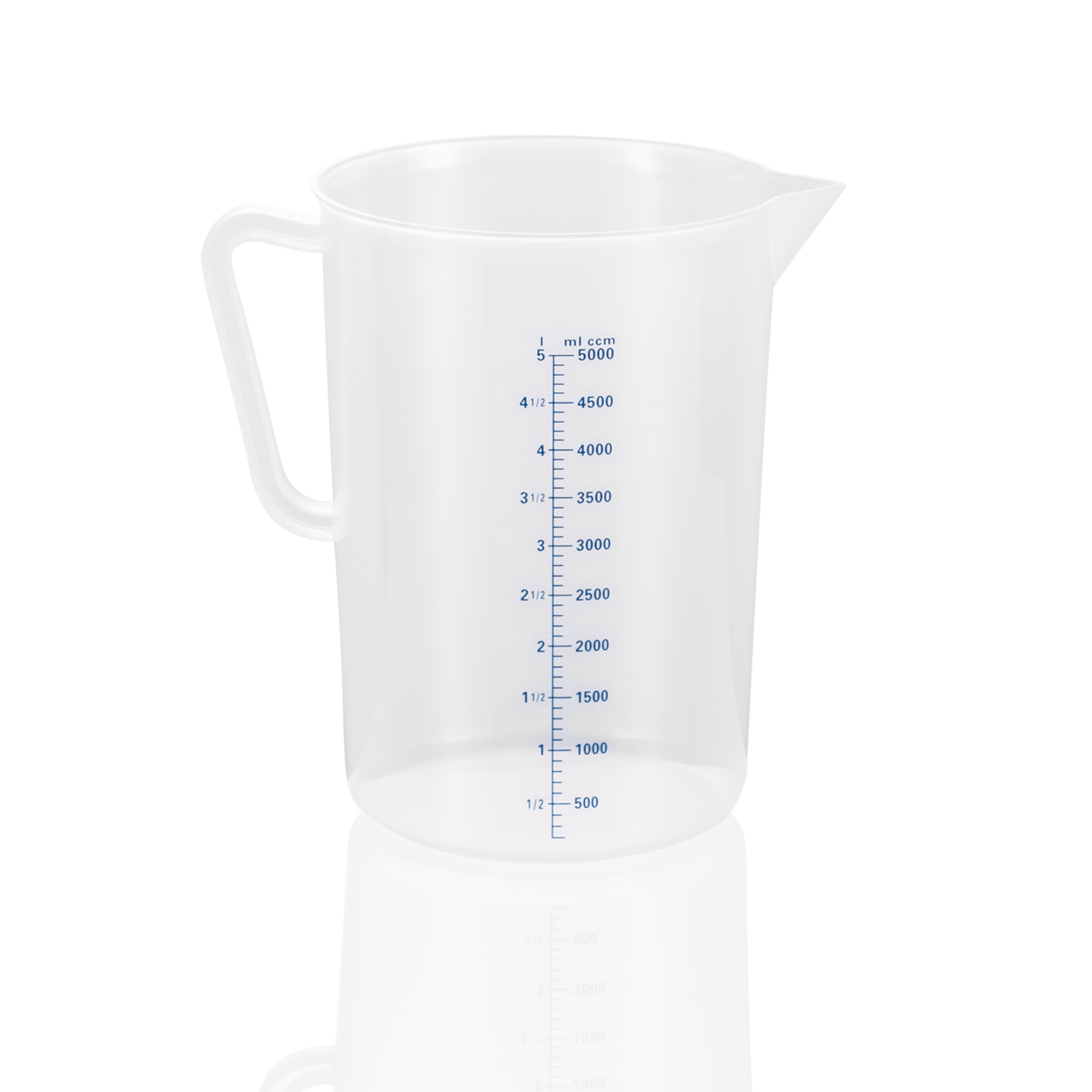 WAS Messbecher, Ø 19,6 cm, 5 ltr., mit 100 ml Skalierung, Polypropylen