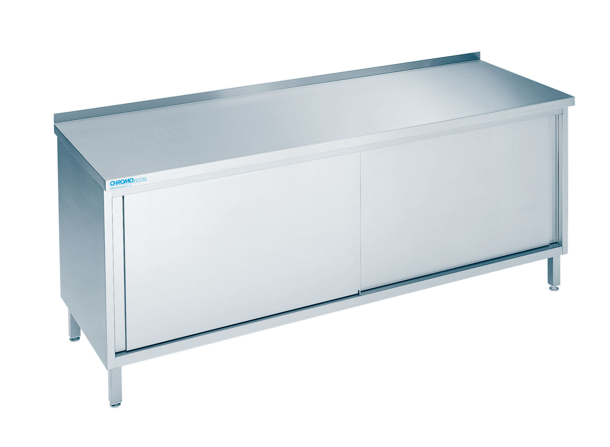 Chromonorm Arbeitsschrank mit Schiebetüren, mit Tischplatte - 1000x700x850/900 m