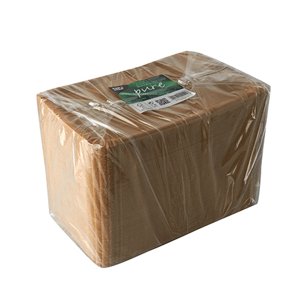Papstar Teller, Pappe "pure" eckig 18 cm x 26 cm braun