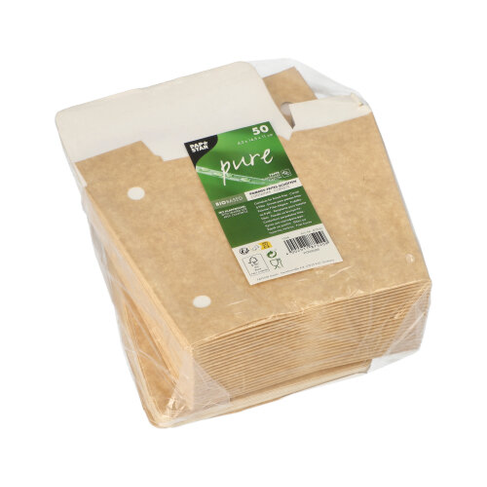 PAPSTAR Pommes-Frites-Schütte, Pappe pure 4,3 cm x 14,5 cm x 11 cm braun mi