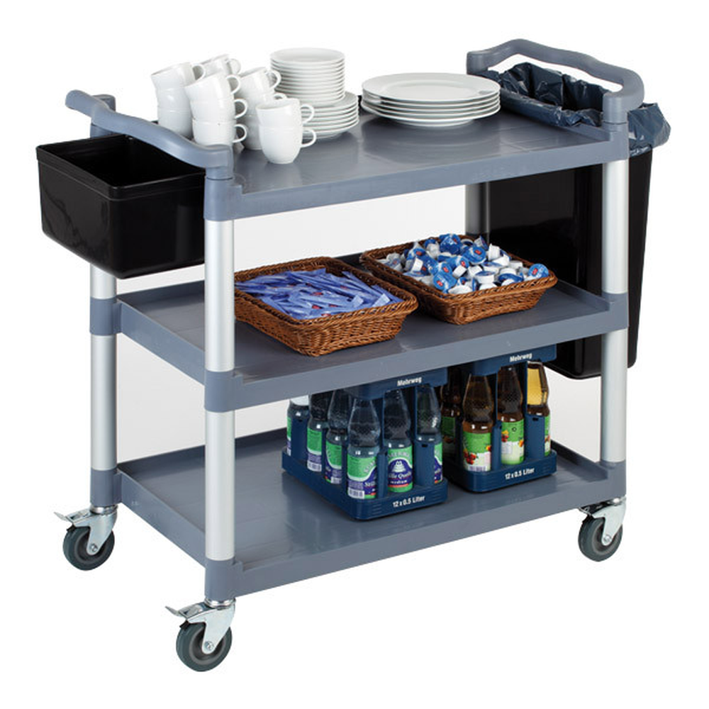 APS Servier- / Transportwagen 108 x 50 cm, H: 96 cm , Polypropylen, grau