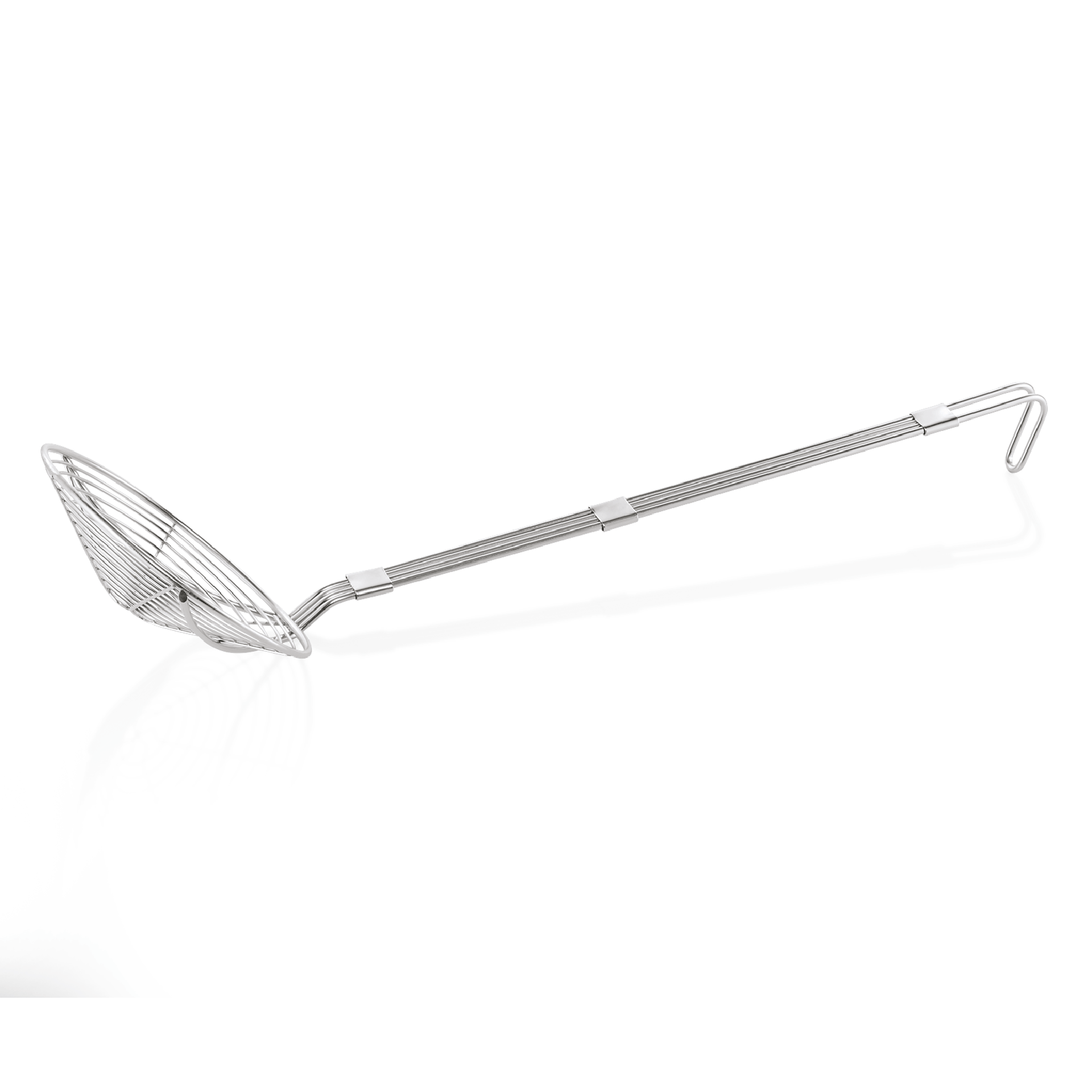 WAS Frittierlöffel mit Hakenstiel, Ø 24 cm, 46 cm, Chromnickelstahl
