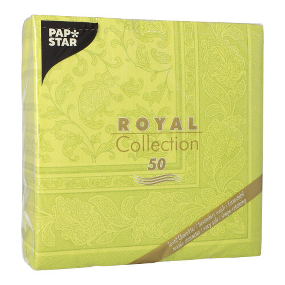 PAPSTAR Servietten ROYAL Collection 1/4-Falz 40 cm x 40 cm limonengrün Or
