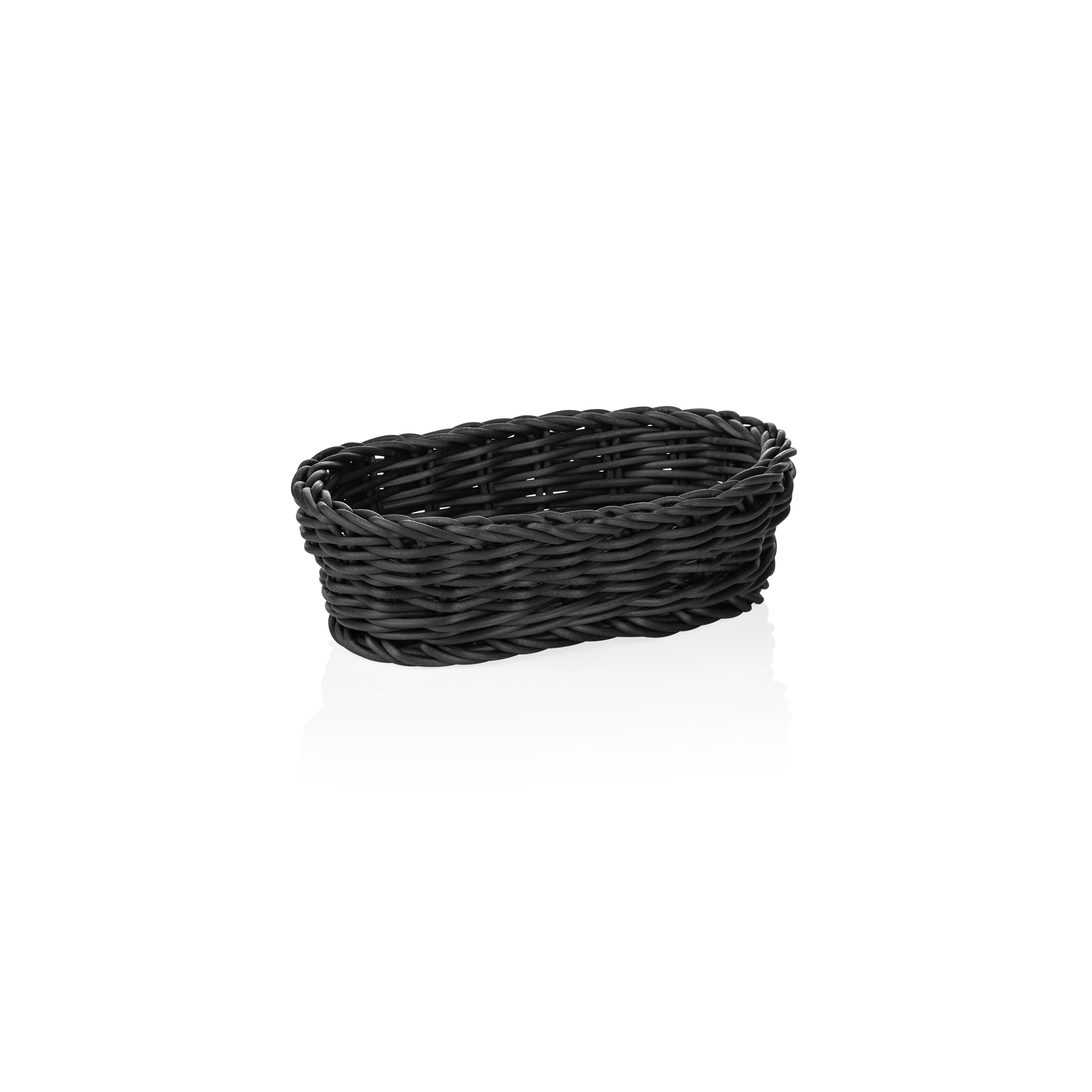WAS Korb WEAVER PRO Tischkörbe, 19 x 12 x 6 cm, oval, schwarz, Polypropylen