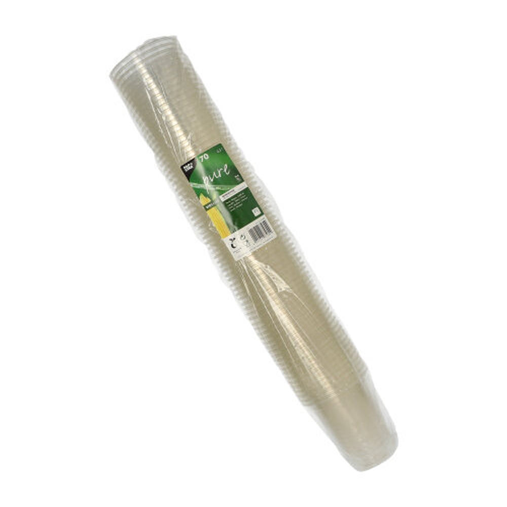 Papstar Kaltgetränkebecher, PLA "pure" 0,3 l Ø 9,5 cm · 10,68 cm glasklar