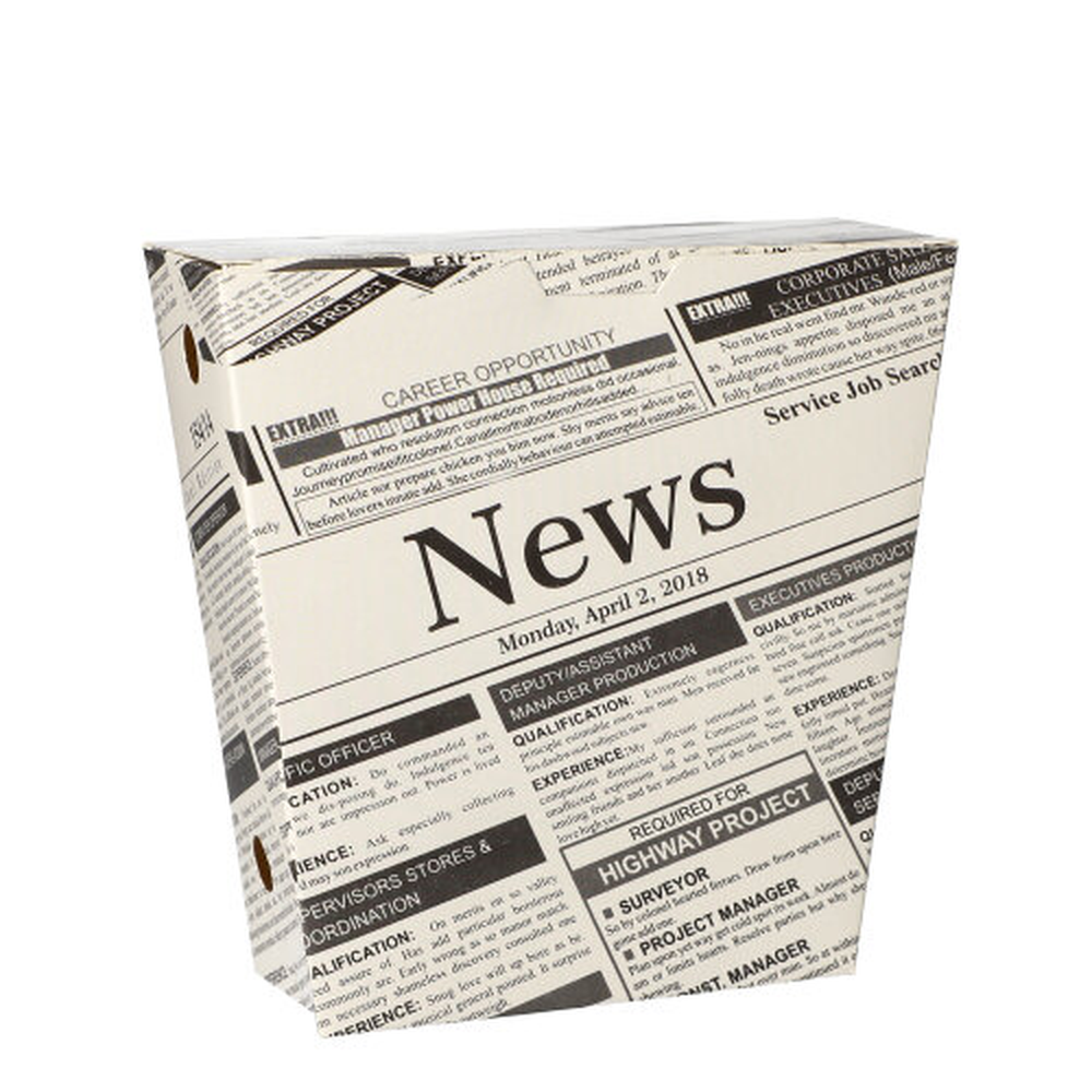 PAPSTAR Pommes-Frites-Schütte, Pappe 4,3 cm x 14,5 cm x 11 cm Newsprint mit