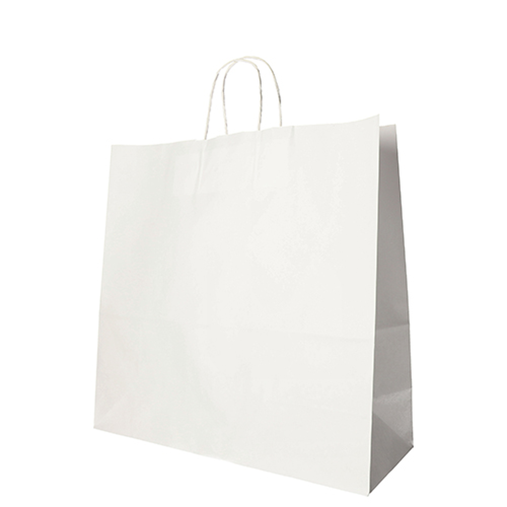 PAPSTAR Tragetaschen, Papier 35 cm x 35 cm x 14 cm weiss mit gedrehtem Trageg