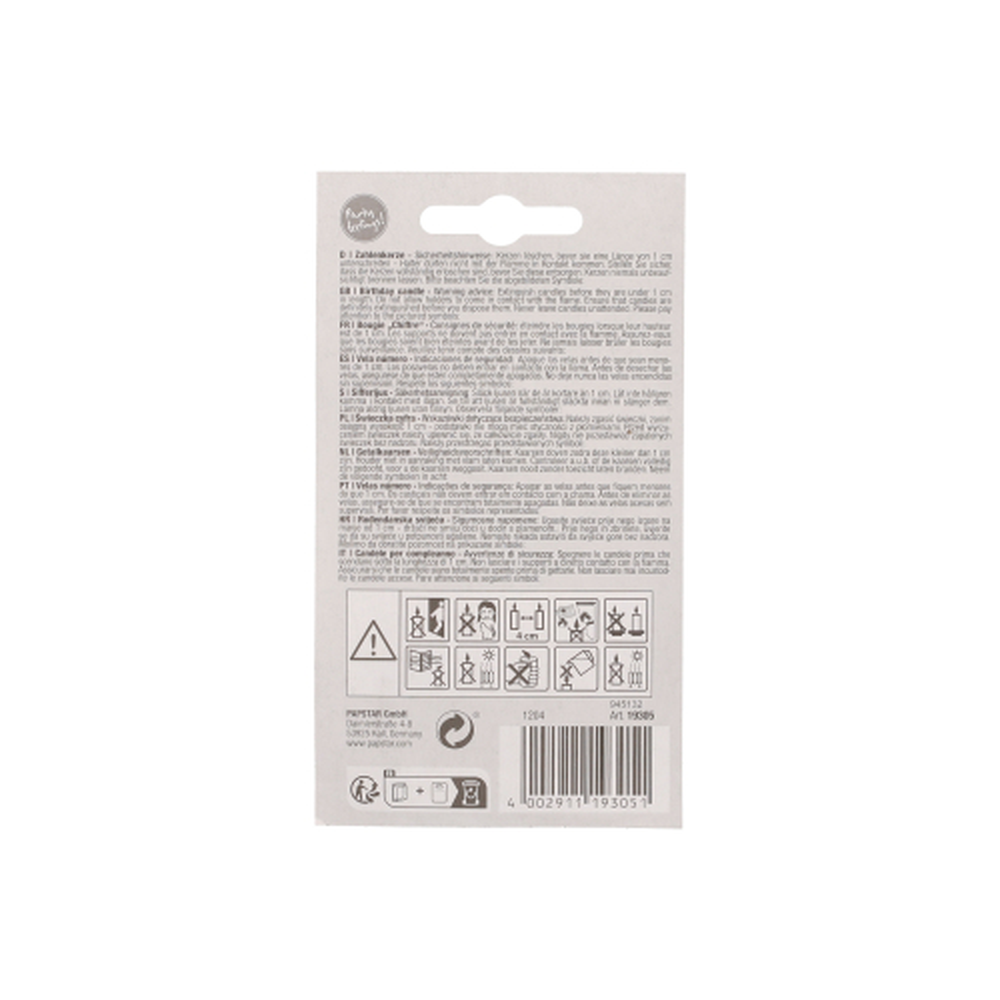 Papstar Zahlenkerze 7,3 cm weiss "5" mit rotem Rand