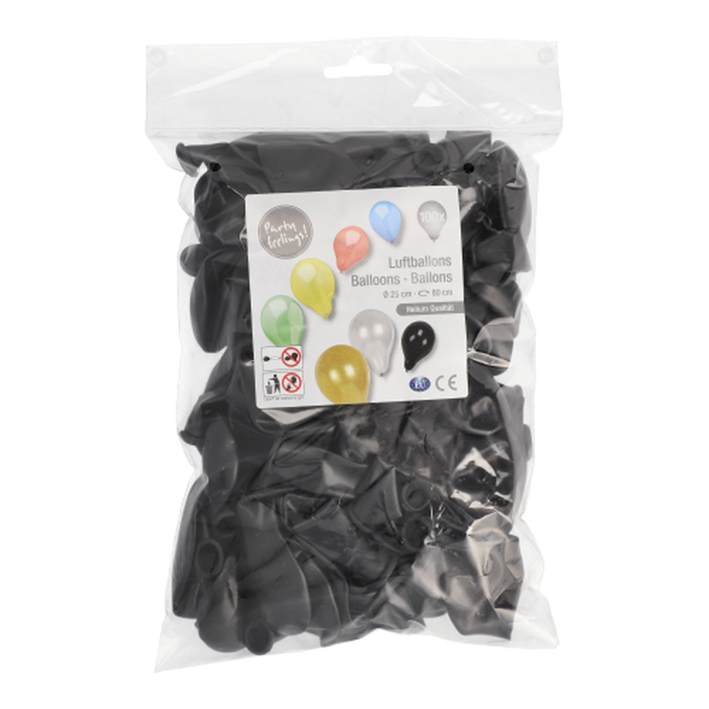 Papstar Luftballons Ø 25 cm schwarz