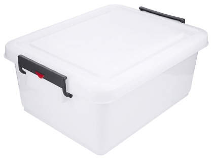 Contacto Transportbehälter 40 l, weiß mit Klemmbügel-Deckel