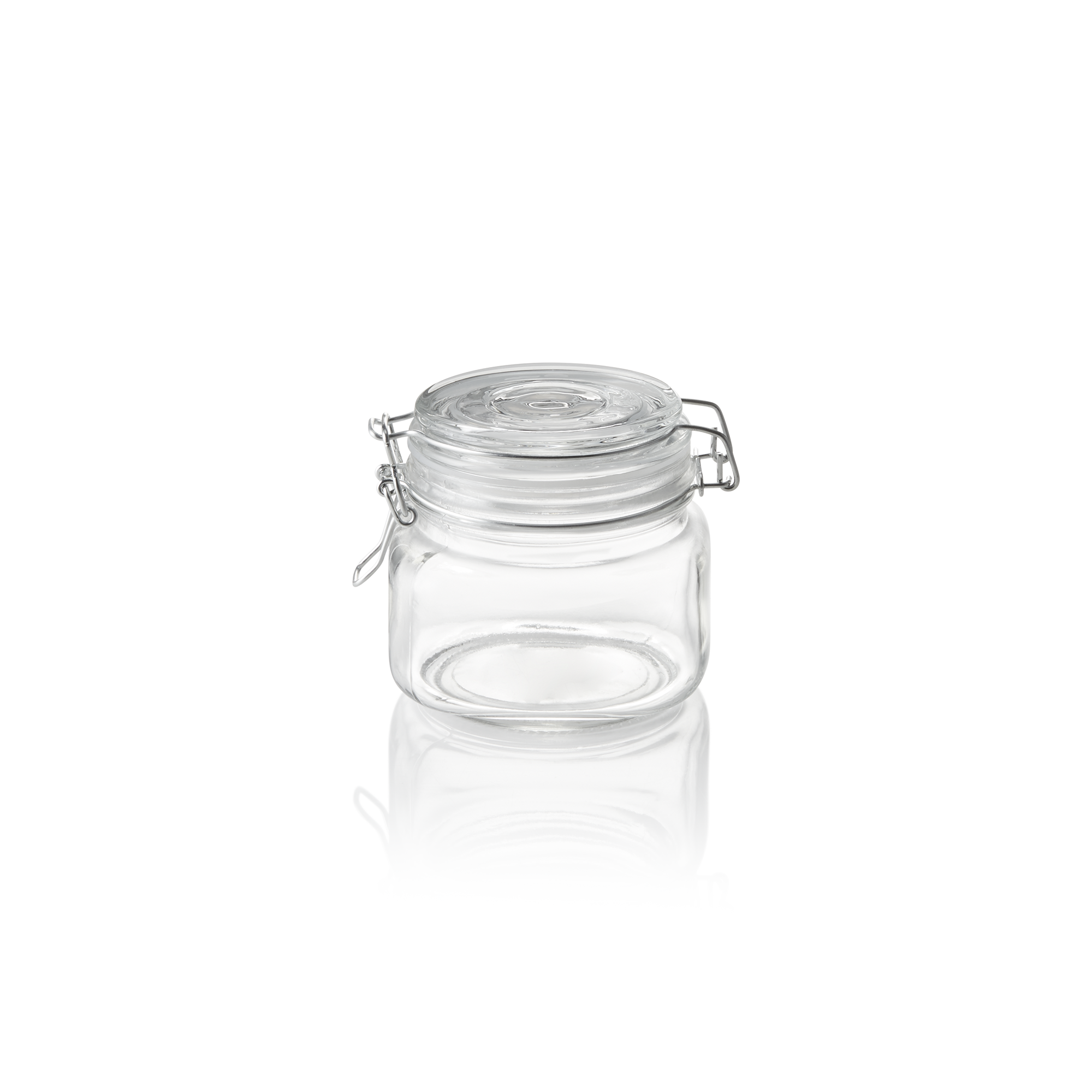 WAS Vorratsglas, 0,5 ltr., Ø 9 cm, Höhe 10 cm, Glas, Edelstahl, Silikon