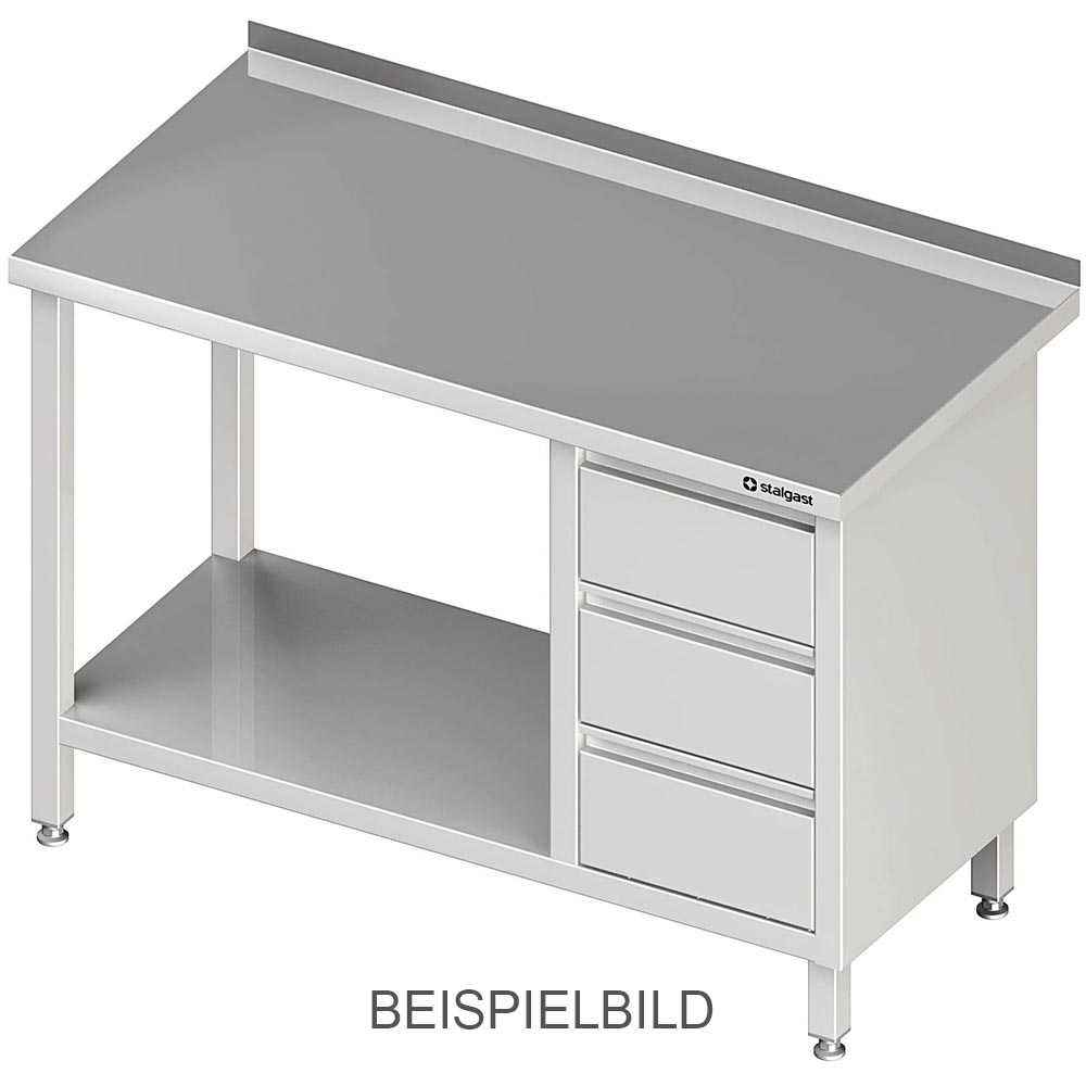 Stalgast Arbeitstisch mit Grundboden, 1100x600x850 mm, mit 3er Schubladenblock r