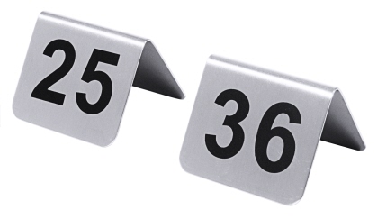 Contacto Tischnummernschilder 25-36 mit schwarzem Siebdruck