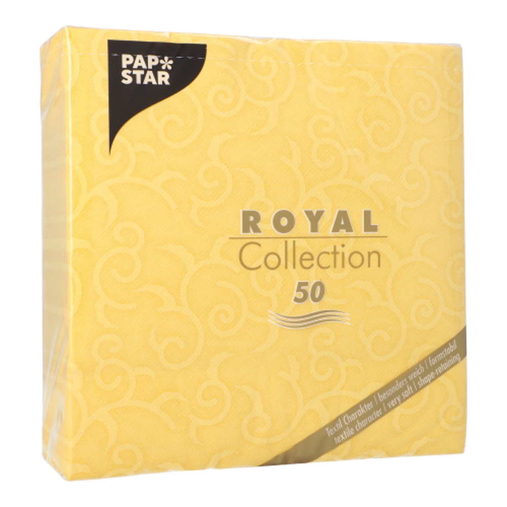 Papstar Servietten "ROYAL Collection" 1/4-Falz 40 cm x 40 cm gelb "Casali"