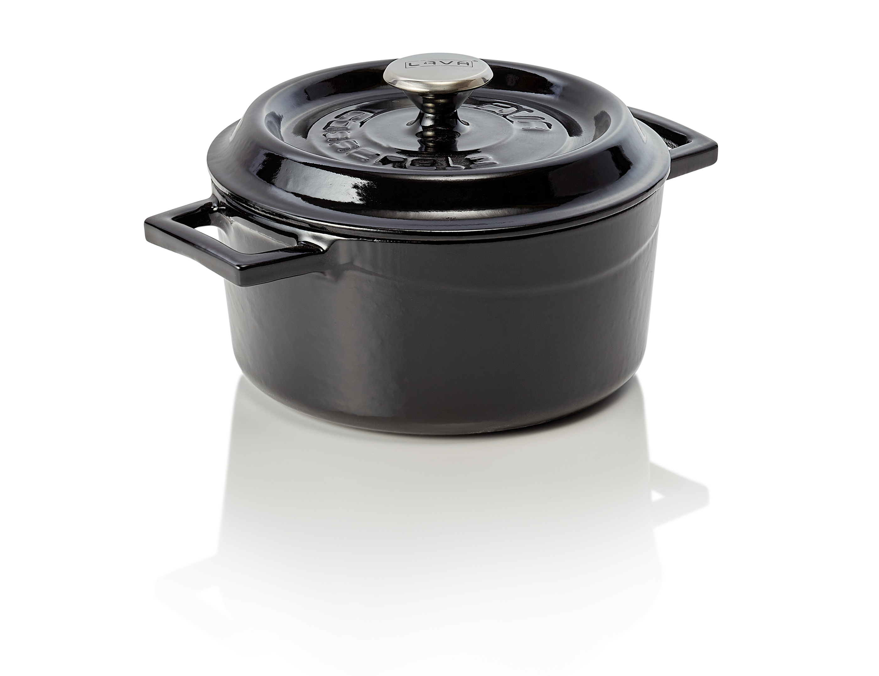 WAS Cocotte Ø oben 16,5 cm Höhe 8,2 cm schwarz Gusseisen