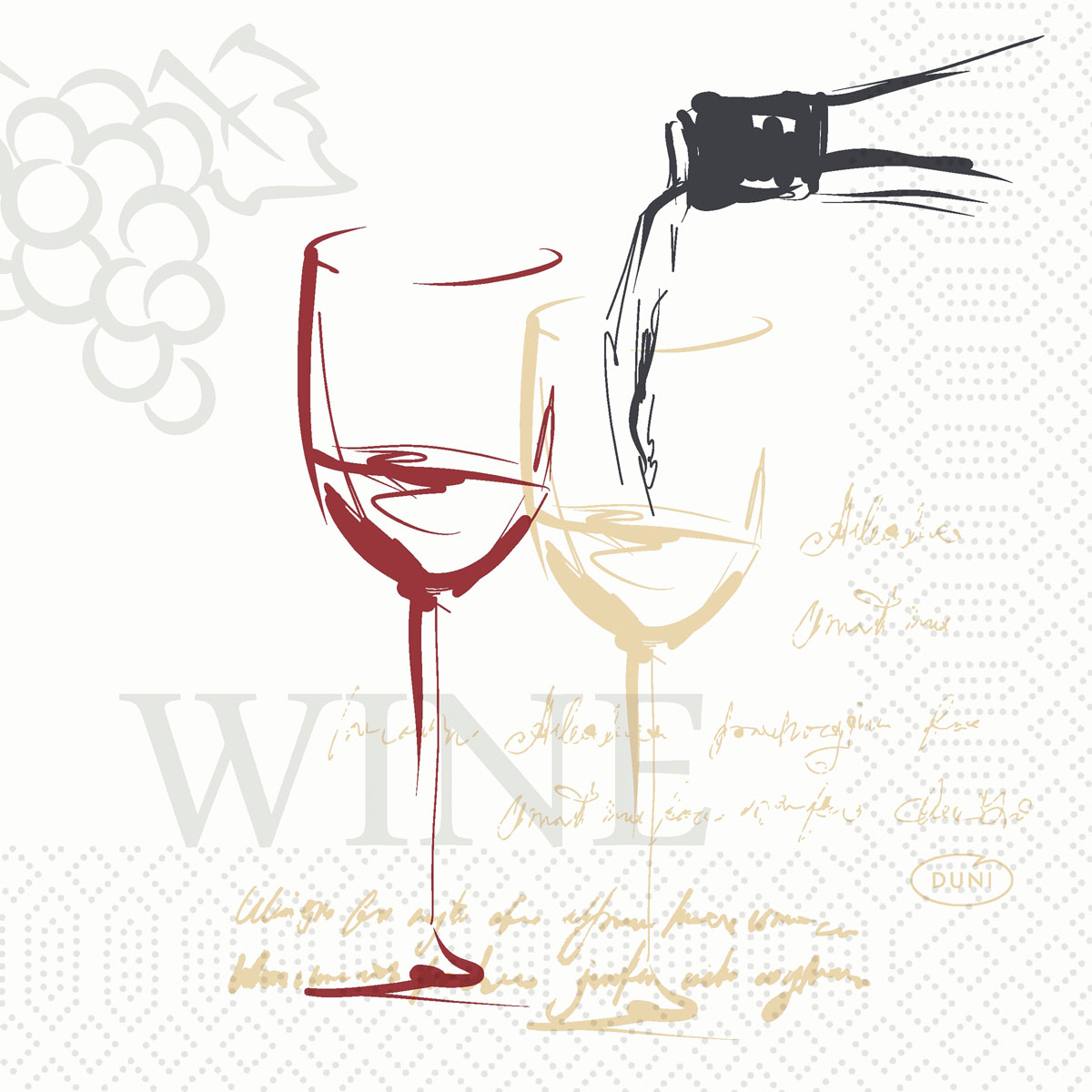 Duni Zelltuchservietten 24 x 24 cm 3-lagig 1/4 Falz Wine Time