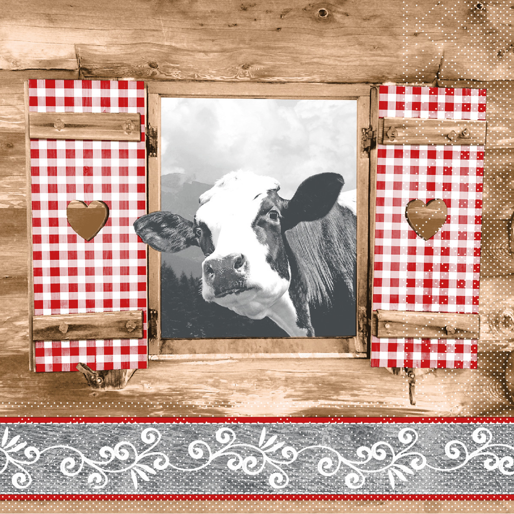 Mank Serviette Almblick 33 x 33 cm 1/4 Falz