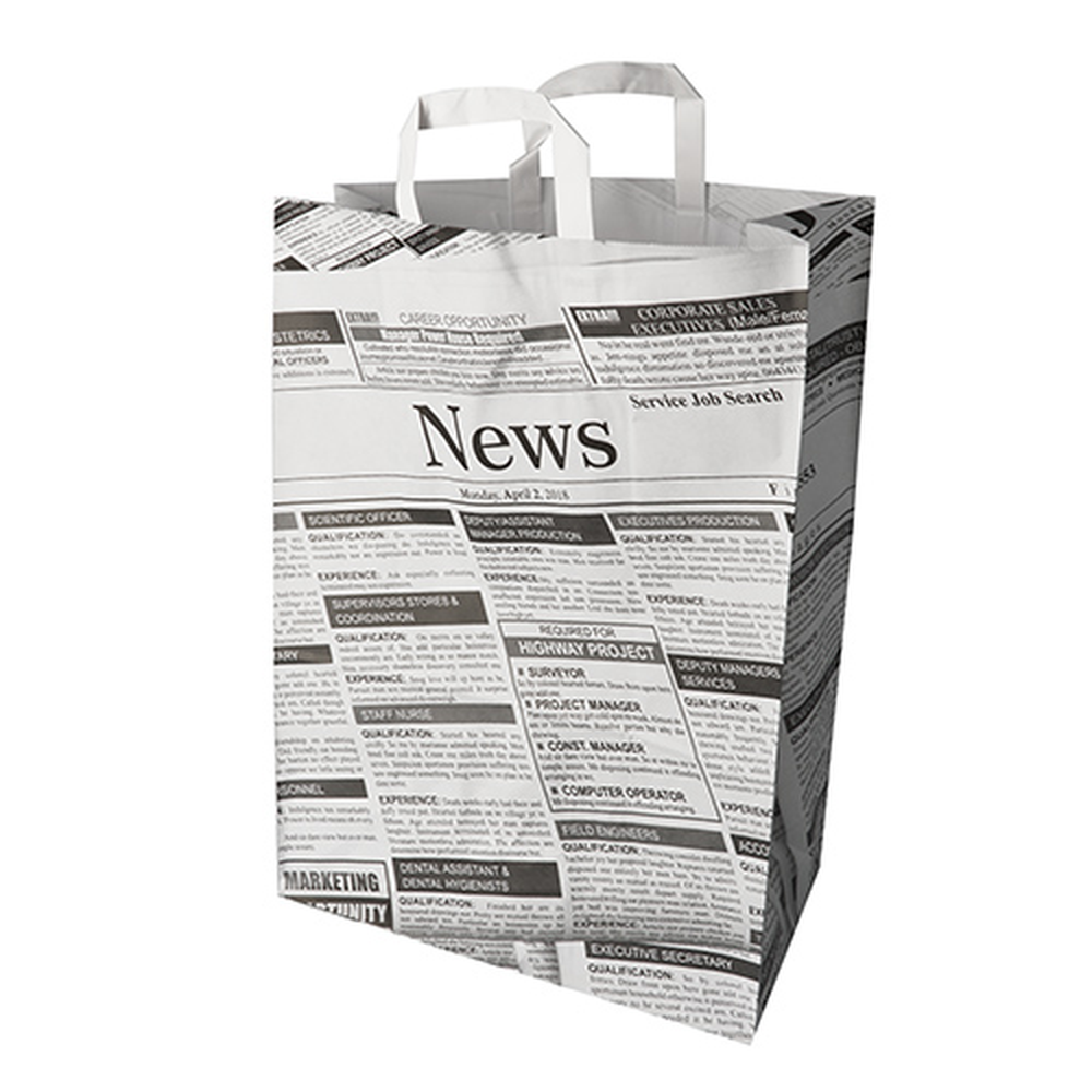 Papstar Tragetaschen, Papier 44 cm x 32 cm x 17 cm "Newsprint" mit Tragegriff