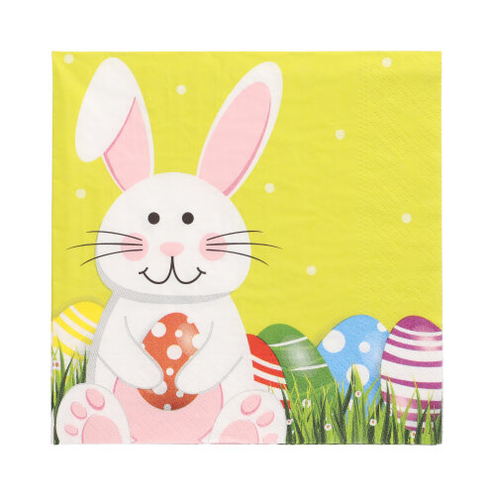 Papstar Servietten, 3-lagig 1/4-Falz 33 cm x 33 cm "Easter Bunny"