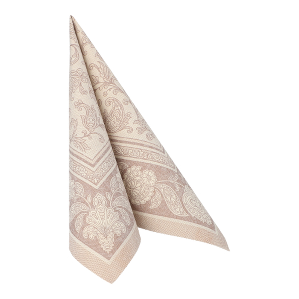 Papstar Servietten "ROYAL Collection" 1/4-Falz 40 cm x 40 cm mocca "Ornaments"