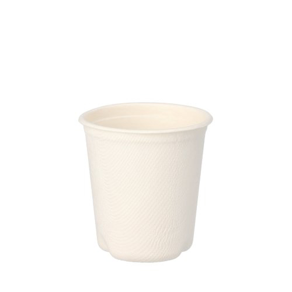 PAPSTAR Trinkbecher Zuckerrohr pure 0,1 l Ø 6,3 cm · 6,5 cm weiss für Heißg