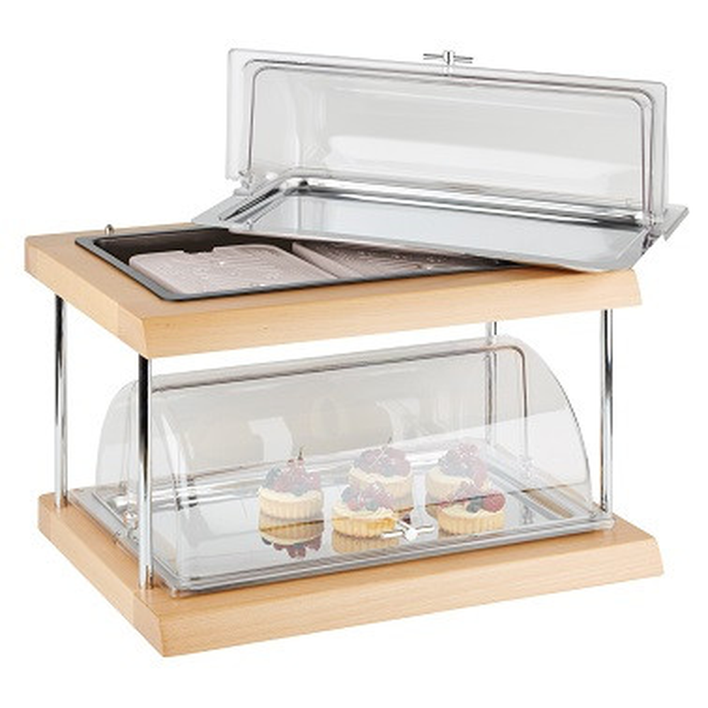 APS GN 1/1 Kühltablett Vitrine 60 x 41 cm, H: 36 cm , 60 x 41 cm, H: 36 cm , Set