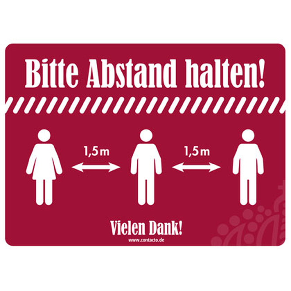 Contacto Schild ''Abstand halten'' selbstklebend, 18 cm