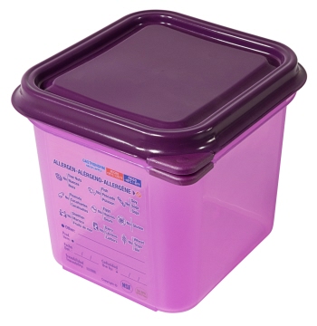 Contacto GN-Behälter 1/6, 150 mm, lila aus Polypropylen , mit Deckel