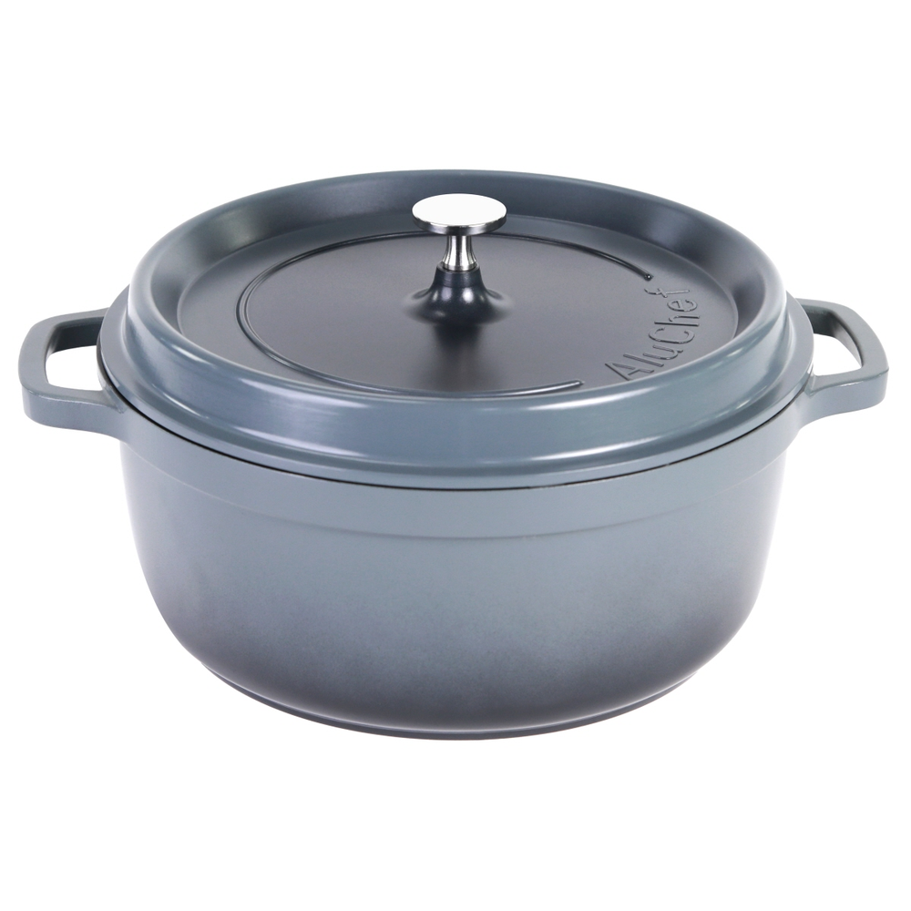 Contacto AluChef® Cocotte, rund 28 cm / grau Durchmesser innen: 28 cm, Höhe: 12 