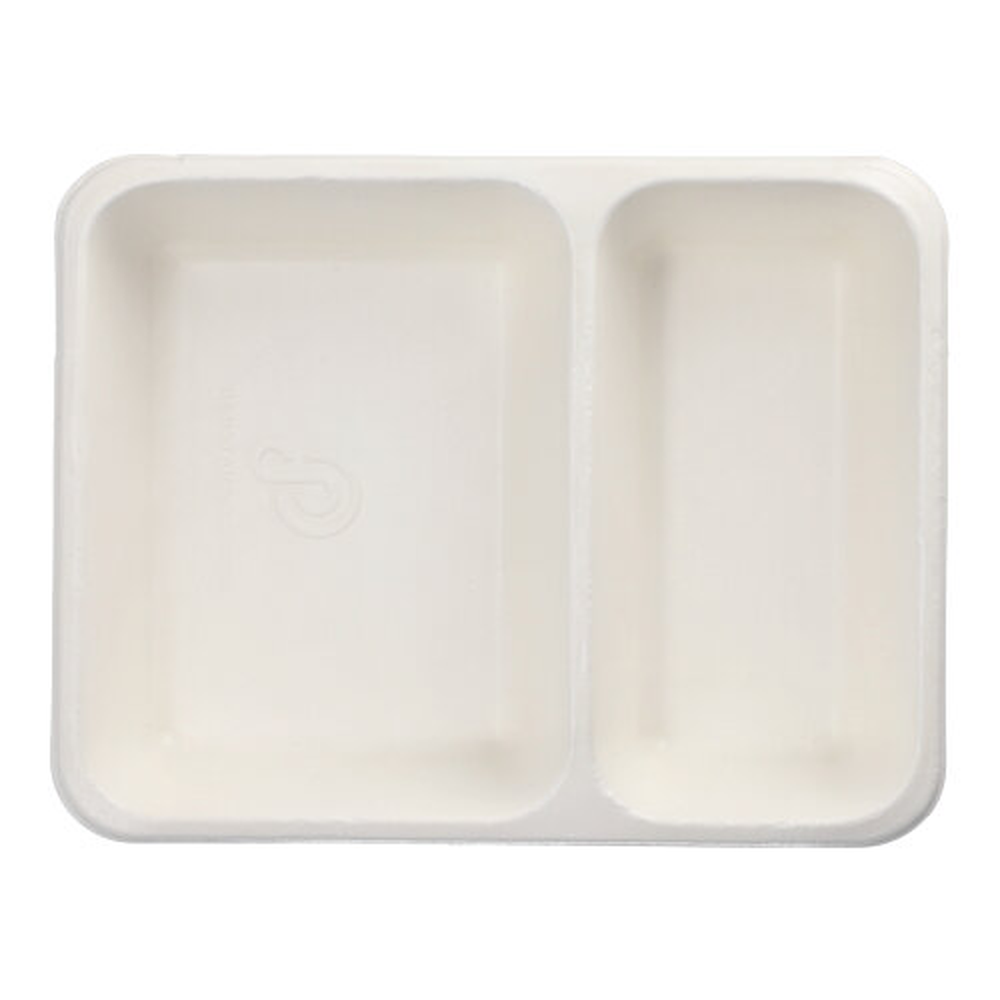 PAPSTAR Siegelschalen Zuckerrohr, PLA beschichtet 2-geteilt 1200 ml 4,9 cm x