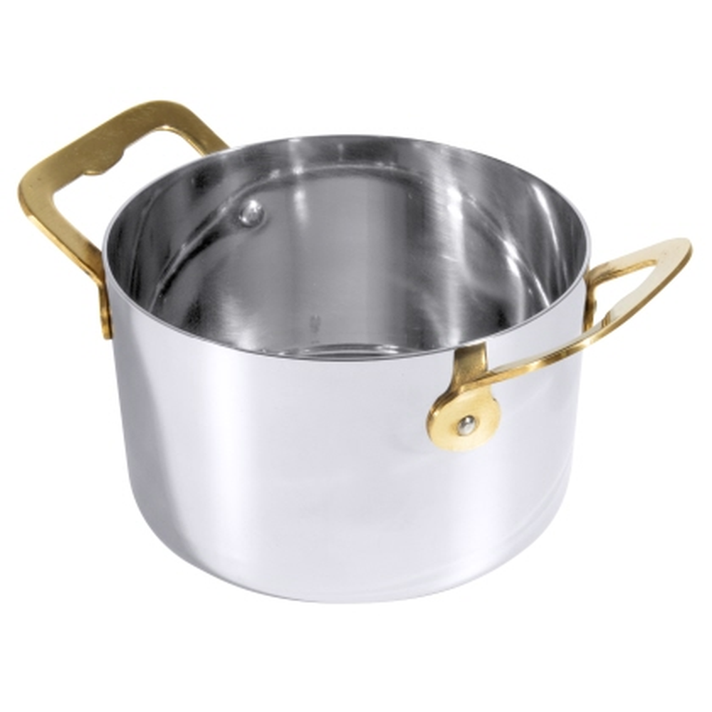 Contacto Cocotte, Edelstahl 9 cm Edelstahl mit Messinggriff