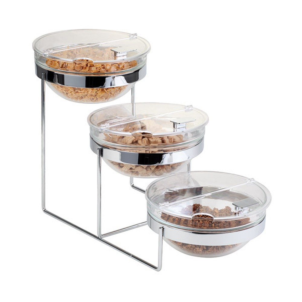APS Buffet-Gestell, 7-tlg. 61 x 24 cm, H: 35 cm , Metall verchromt, Glas, ABS