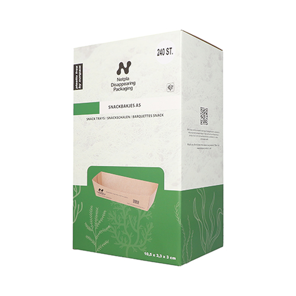 Papstar Snacktrays, Pappe "NOTPLA" 3 cm x 3,3 cm x 10,5 cm braun