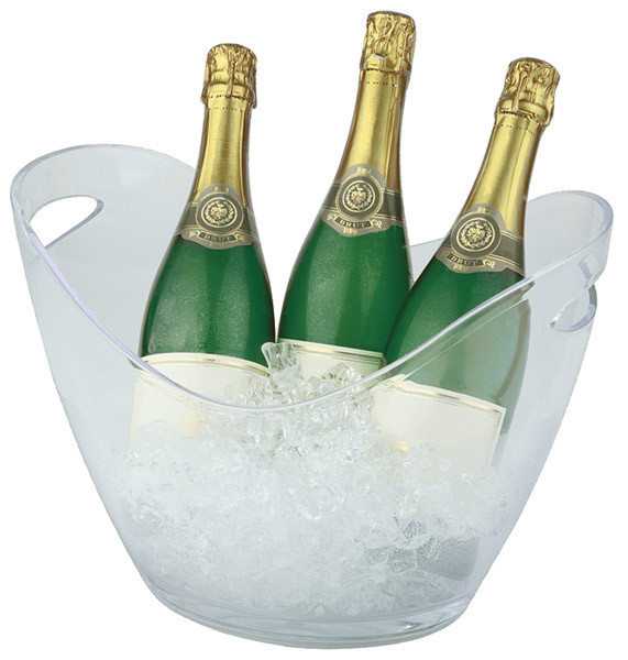 APS Wein- / Sektkühler 35 x 27 cm, H: 25,5 cm , MS, glasklar, 6 Liter