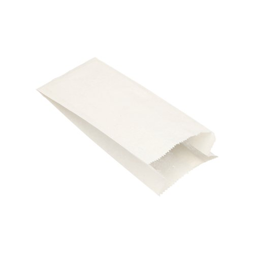 PAPSTAR Papierfaltenbeutel, Cellulose, gefädelt 24 cm x 11 cm x 6 cm weiss