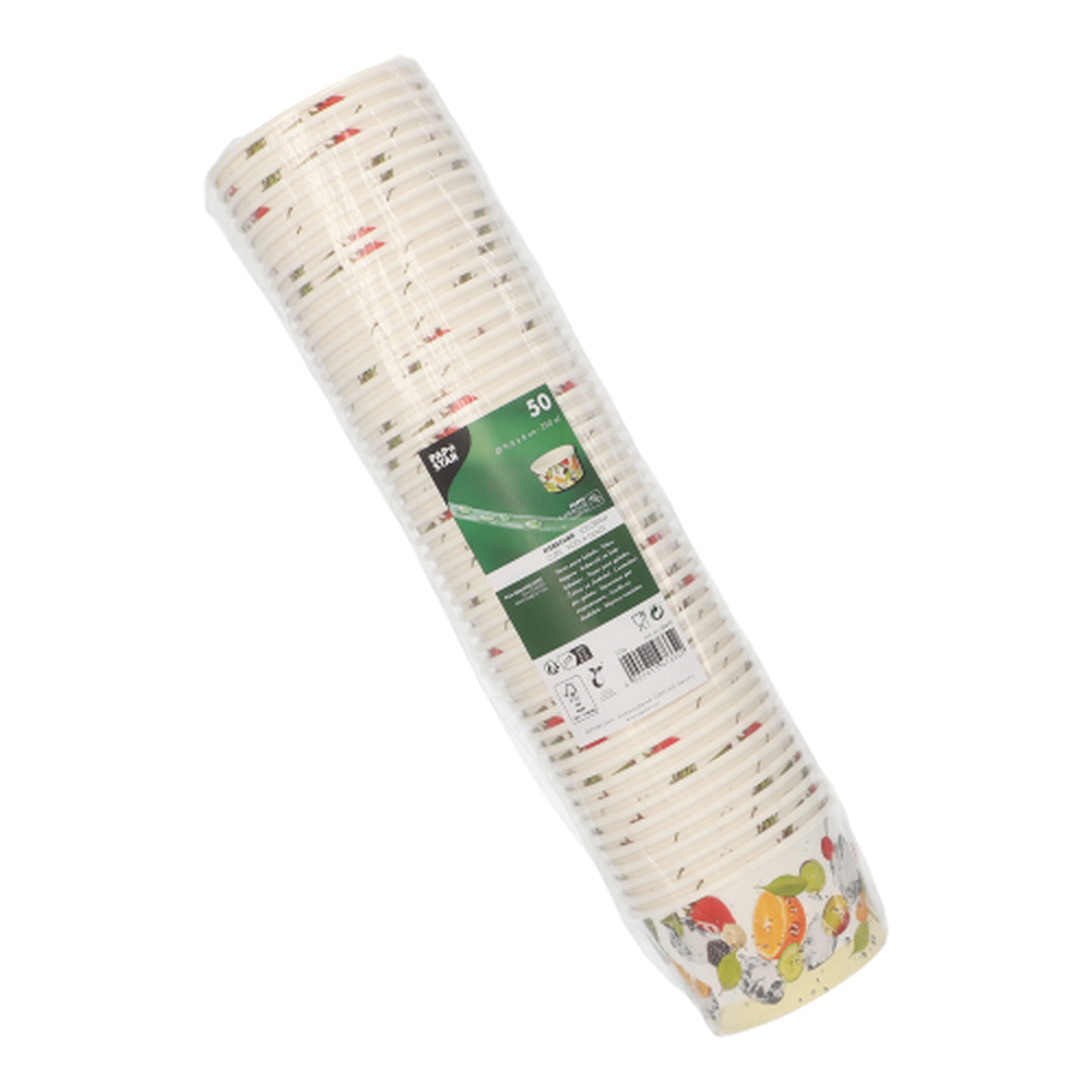 Papstar Eisbecher, Pappe rund 250 ml Ø 9,6 cm · 6 cm "Früchte"