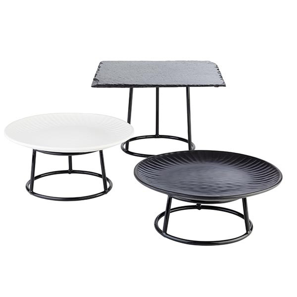APS Buffet-Ständer - MULTI ROUND- Ø 15,5 / 18 cm, H: 8 cm , Metall, schwarz umma