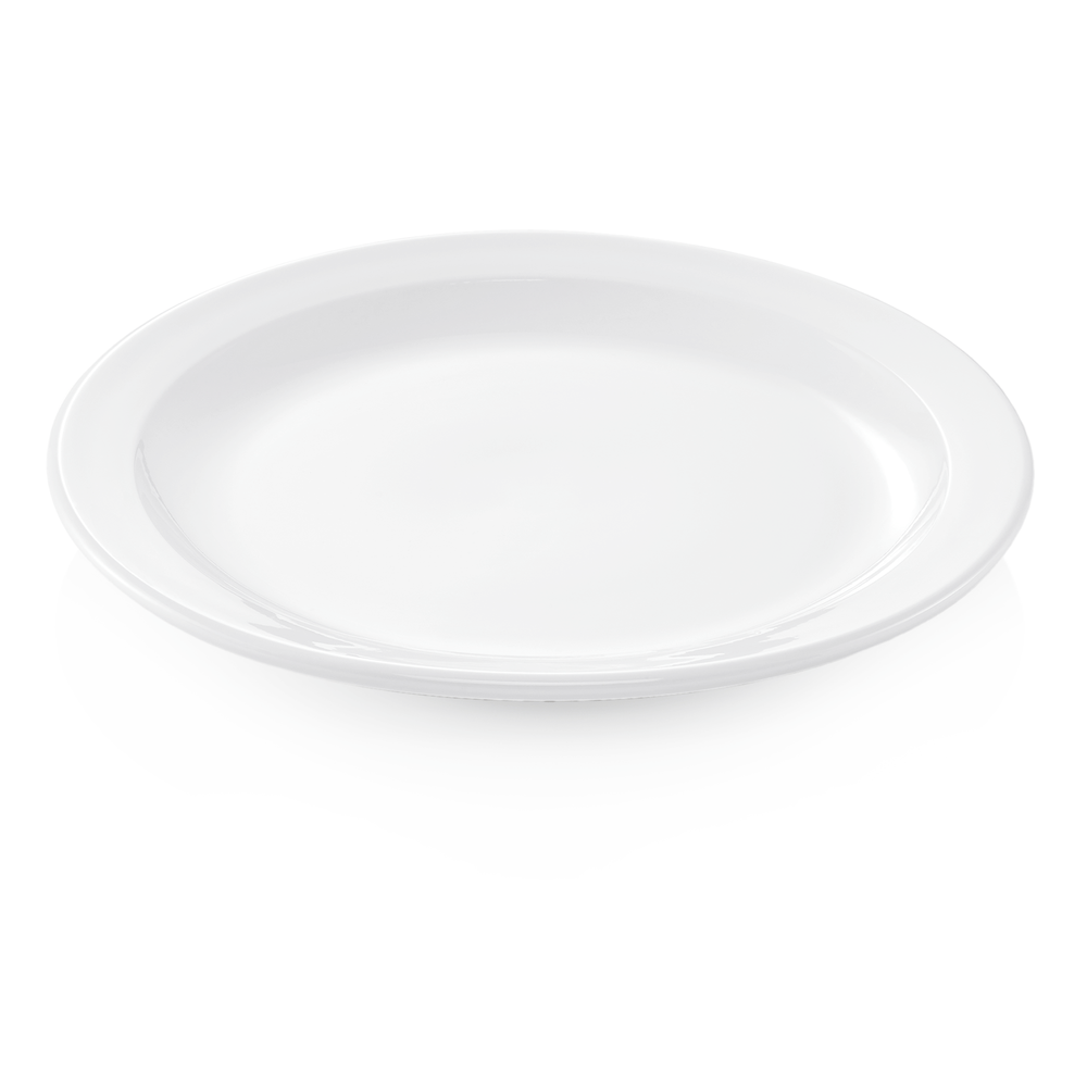 WAS Teller Set mit schmaler Fahne, flach, Ø 25,5 cm, Set á 6 Stück, Porzellan