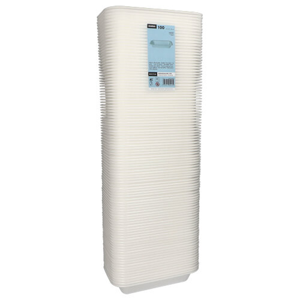 Papstar Siegelschalen, XPS 750 ml 4,2 cm x 15 cm x 24 cm weiss laminiert