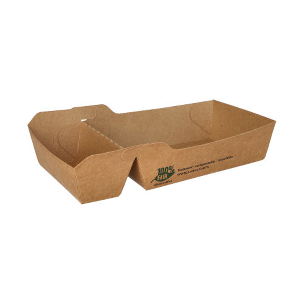 PAPSTAR Pommes-Frites-Trays, Pappe pure 2-geteilt 3,5 cm x 8,5 cm x 16,2 cm