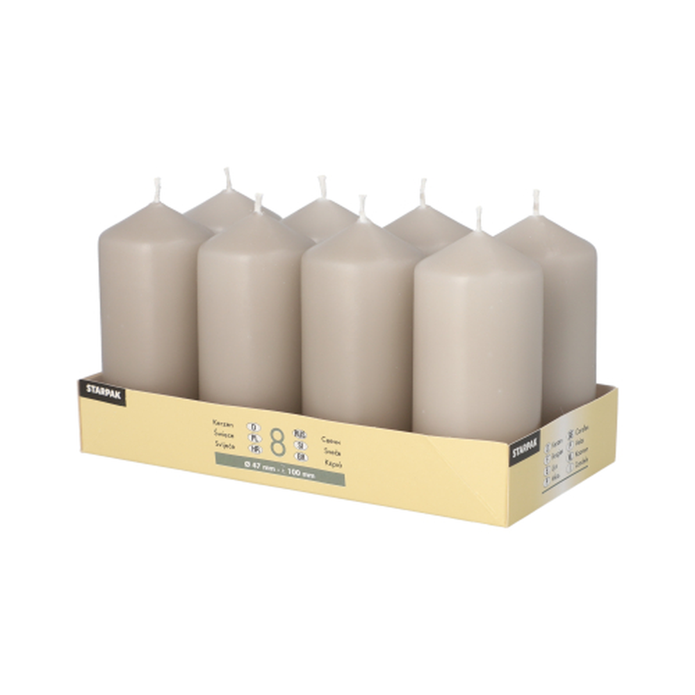 Papstar Stumpenkerzen Ø 47 mm · 100 mm greige