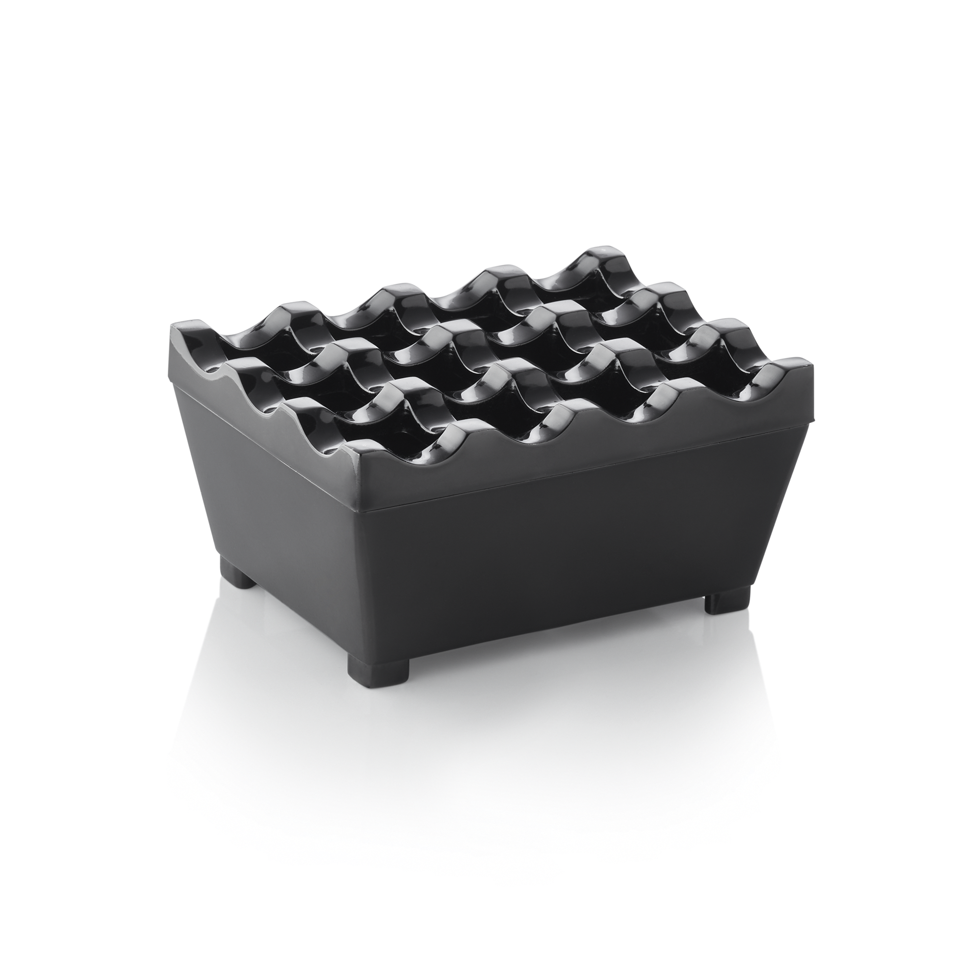 WAS Windaschenbecher, 9,5 x 7,5 x 4,5 cm, schwarz verchromt, Zinkguss