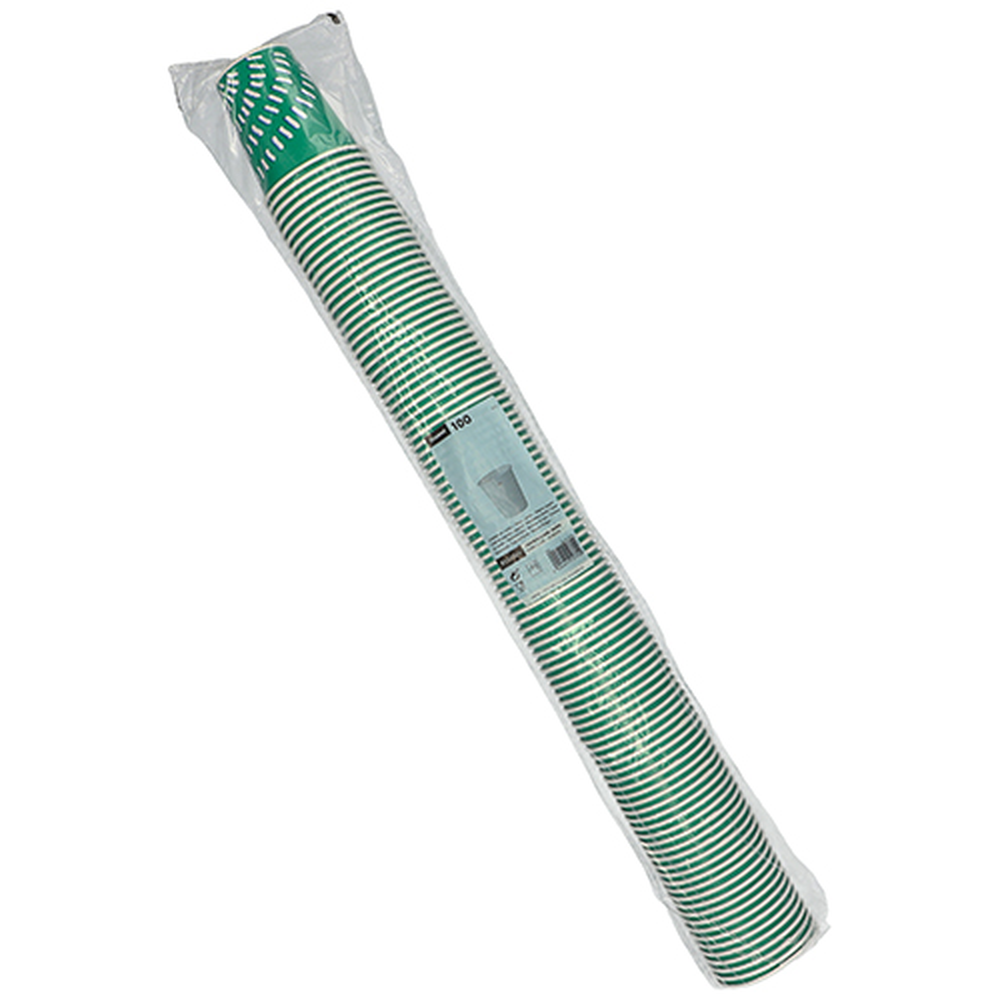 Papstar Trinkbecher für Kaltgetränke, Pappe 0,2 l Ø 8 cm · 8,8 cm grün "Rays"